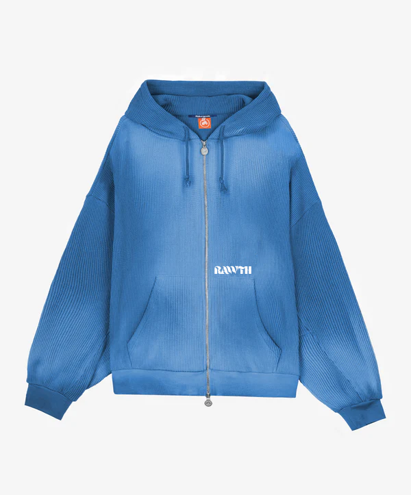 CHAQUETA1-DELANTE Waffle Zipper Blue