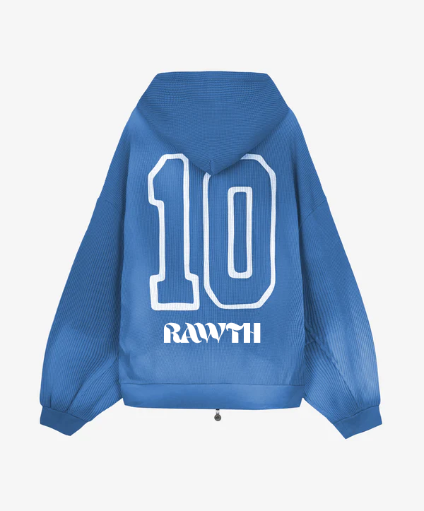 CHAQUETA1-DETRAS Waffle Zipper Blue