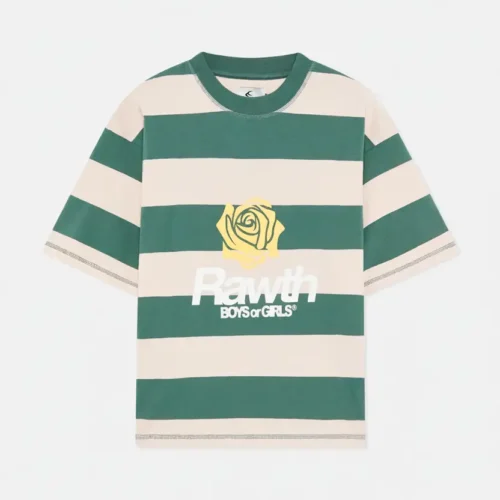 CAMISA2-DELANTE Boy Green Striped T-Shirt
