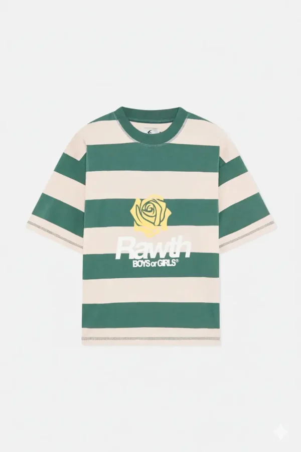 CAMISA2-DELANTE Boy Green Striped T-Shirt