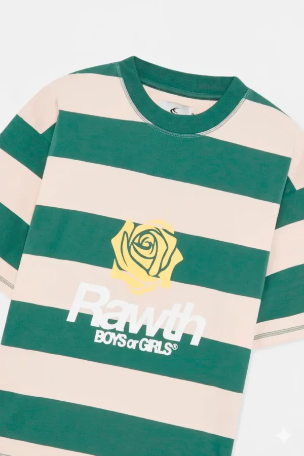 CAMISA2-ZOOM Boy Green Striped T-Shirt