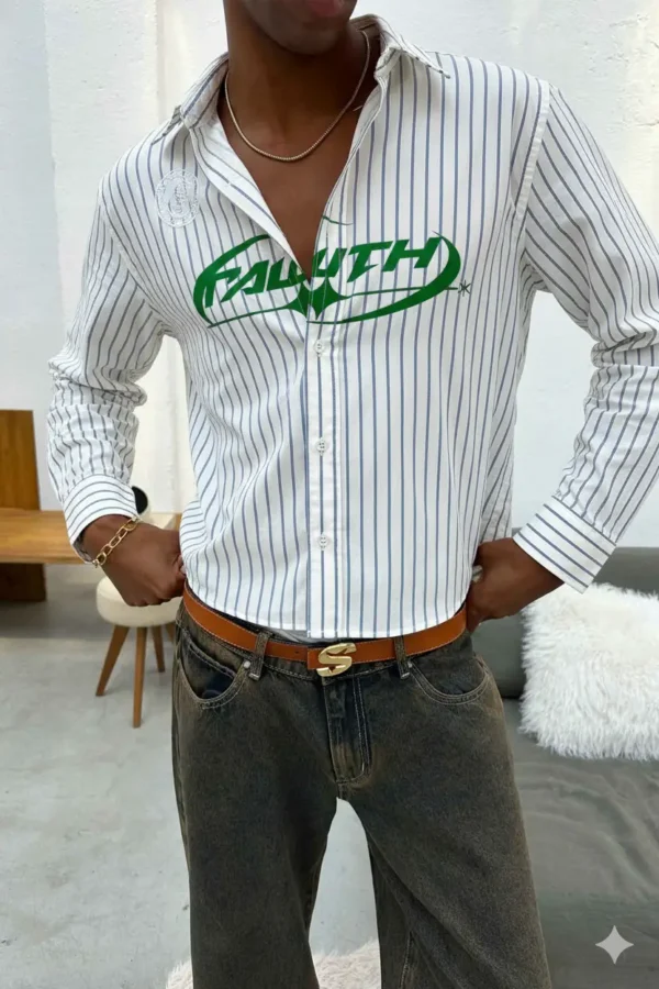 Germain Blue Striped Shirt