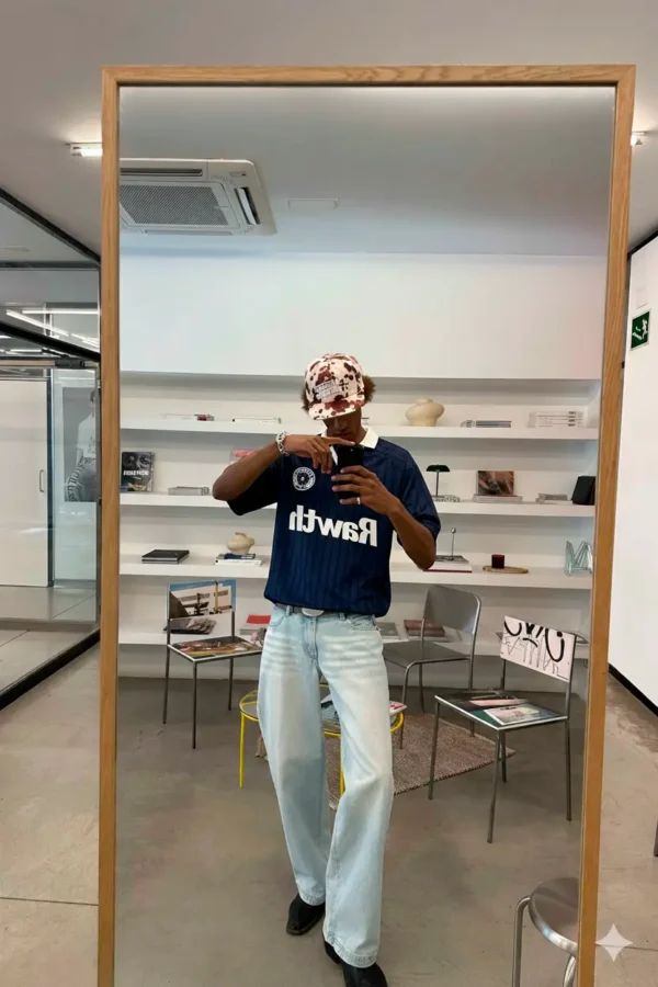 Pearl Navy Football T-Shirt