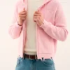 JERSEY3-MODELO2 New Light Pink Buzz Knit Zipper