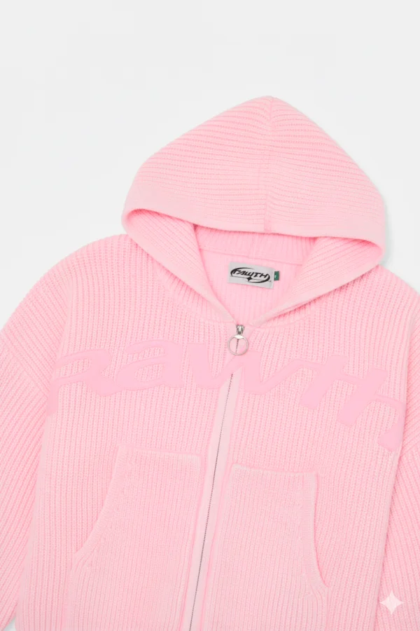 JERSEY3-ZOOM New Light Pink Buzz Knit Zipper