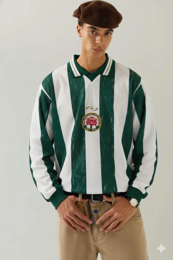 Lace Football Long-Sleeve Tee Green