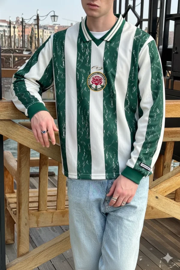 Lace Football Long-Sleeve Tee Green