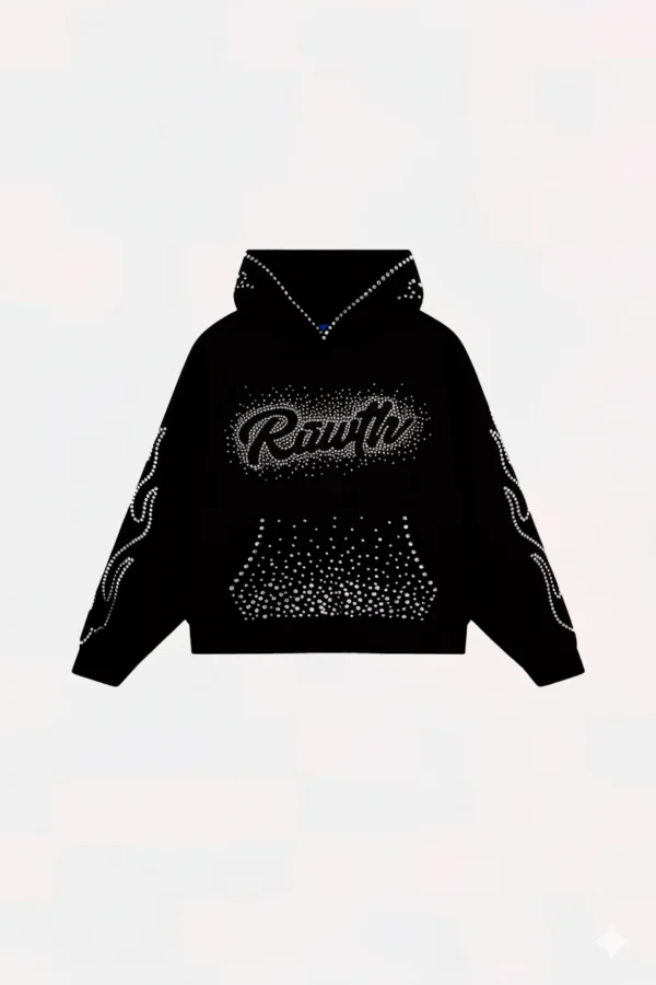 Rhinestones Hoodie Black