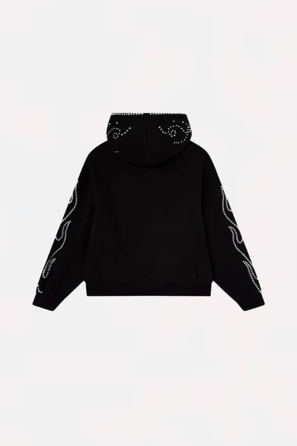 Rhinestones Hoodie Black