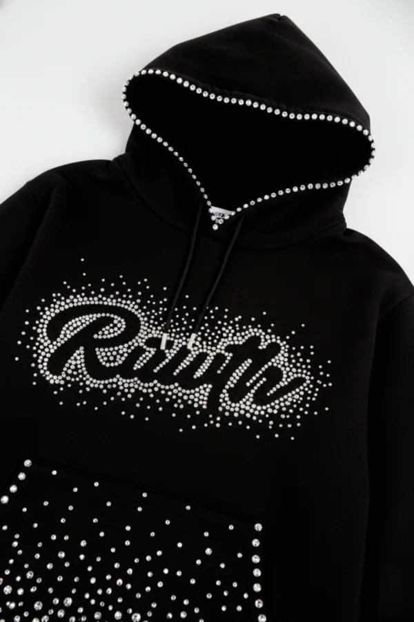 Rhinestones Hoodie Black