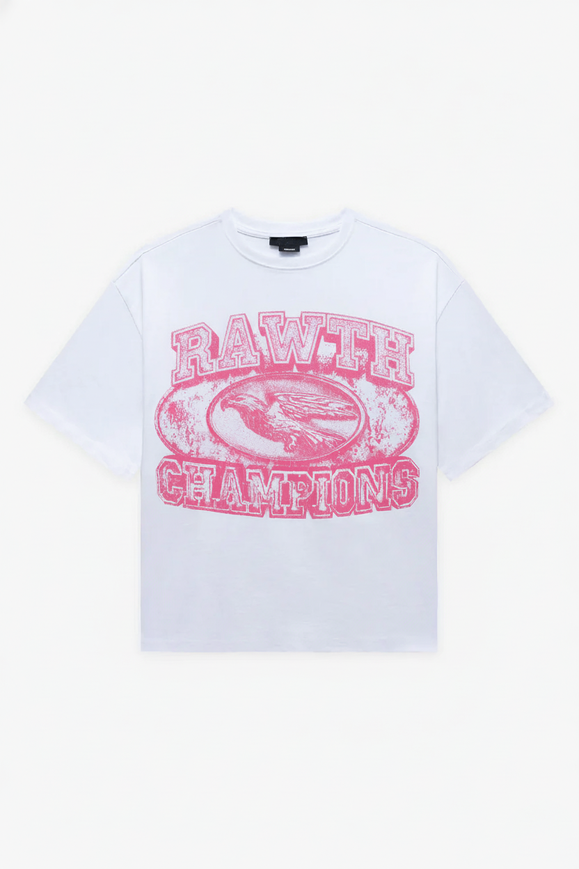 Champ Emblem Tee Pink White