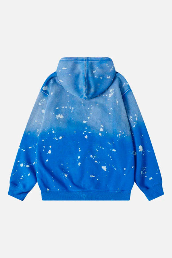 Gradient Zip-Up Hoodie with Star Patch