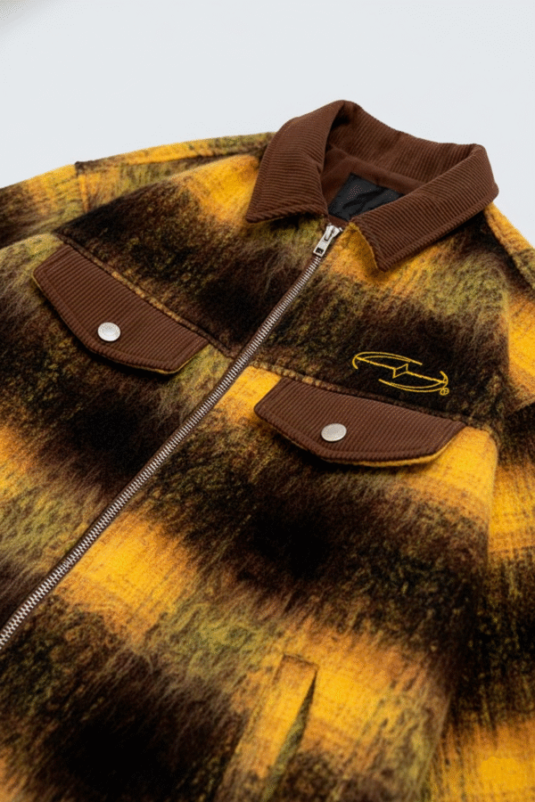 Plaid Turn-down Collar Jacket