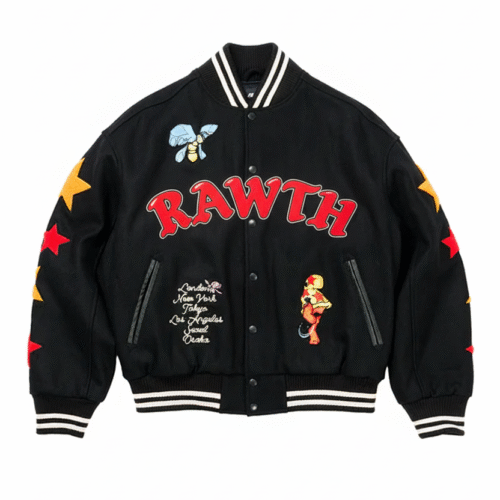 Mark Bode Varsity Jacket Black