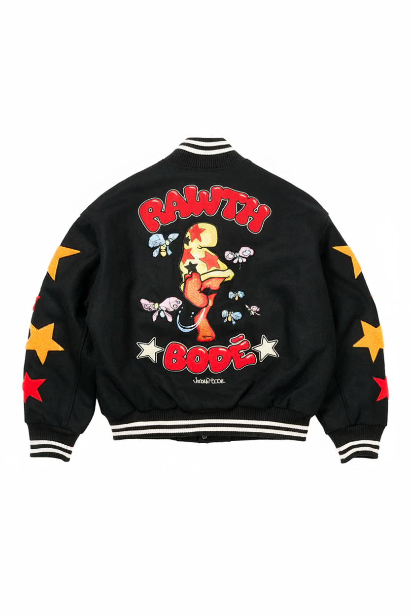 Mark Bode Varsity Jacket Black