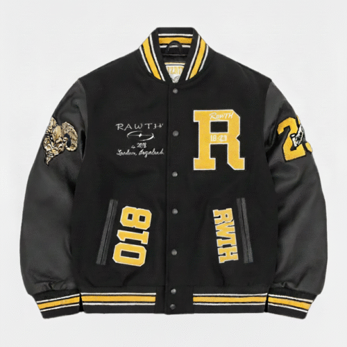 Goat Varsity Jacket Black