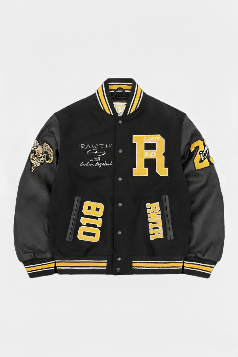 Goat Varsity Jacket Black