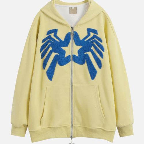 SUDADERA13-DELANTE Embroidered Zip Up Hoodie