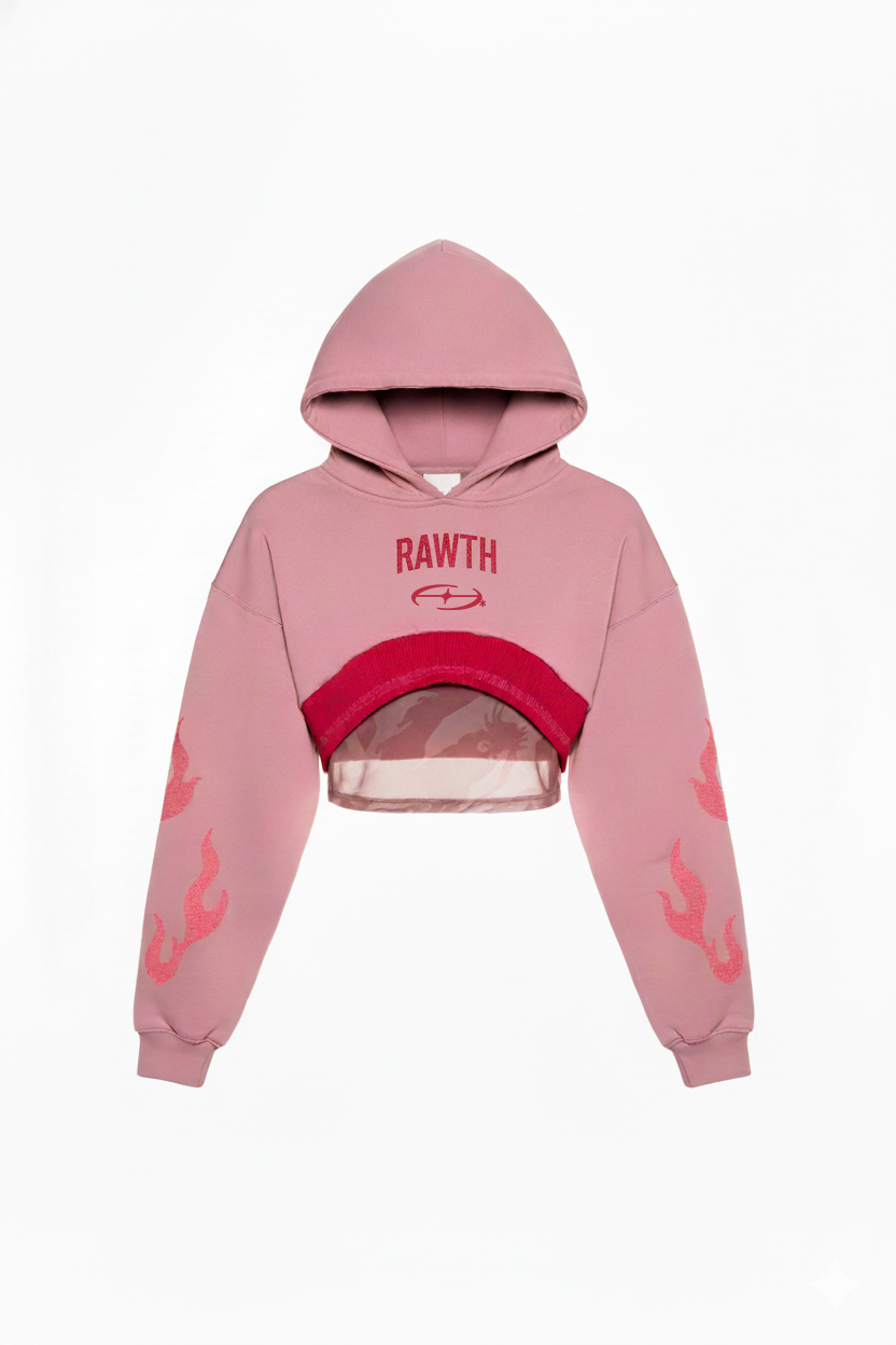 RAWTH Yoga Fire Super Crop Hoodie