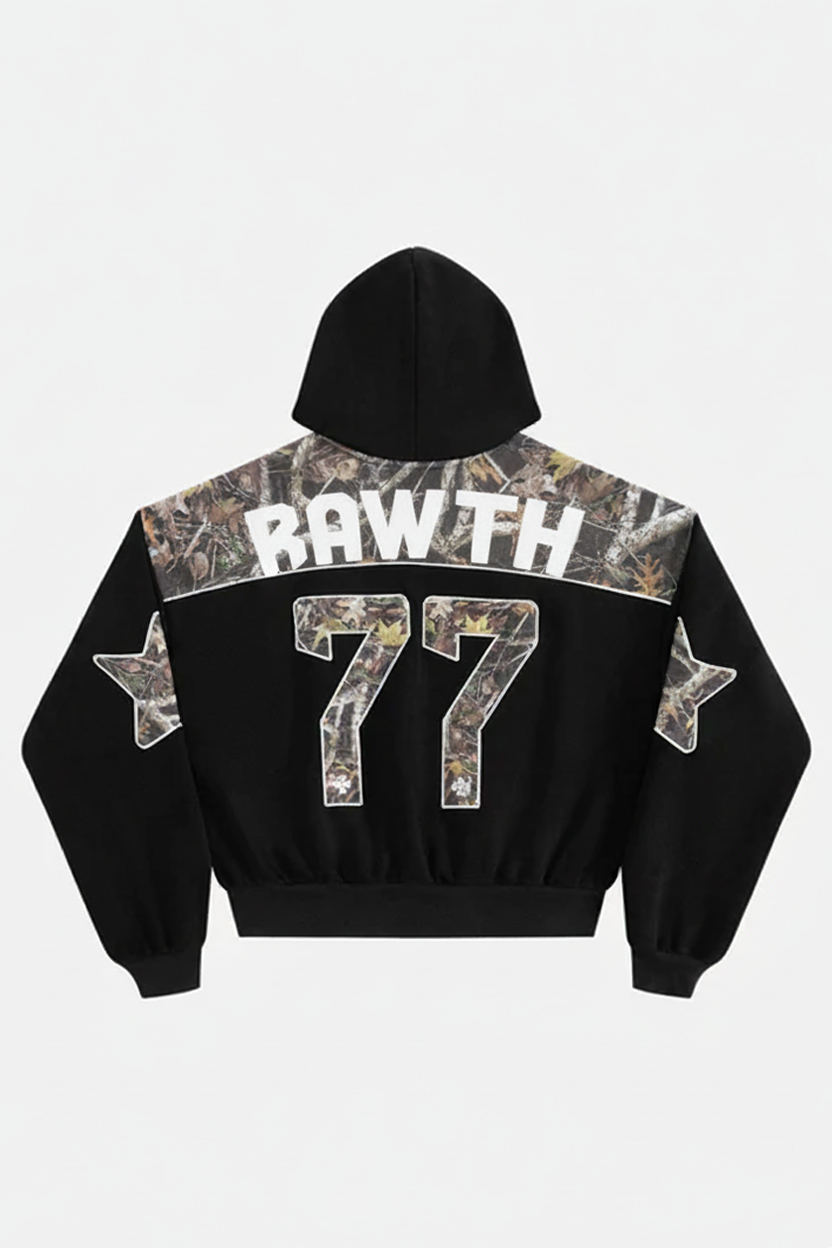 Boxy Camo Panel Hoodie