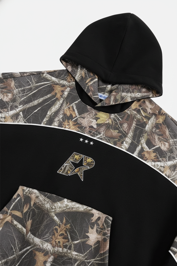 Boxy Camo Panel Hoodie